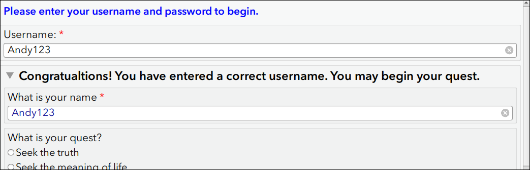 Only the correct entries of the username have the permission to fill in the survey form
