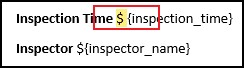 Field name code without an interpolated string ($)