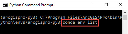 Die Python-Befehlszeile mit dem hervorgehobenen Befehl zum Auflisten.