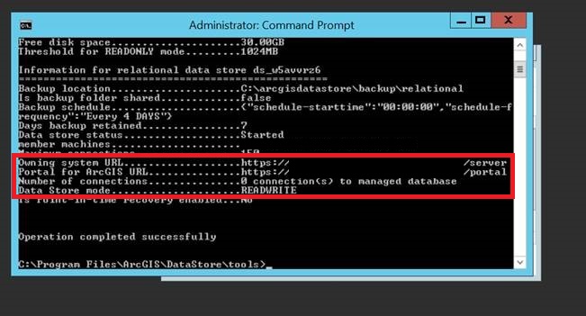 The Utility Command data store information
