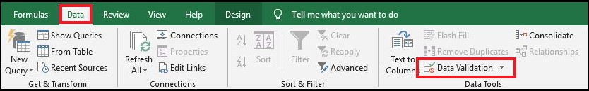 Data validation in XLSForm.