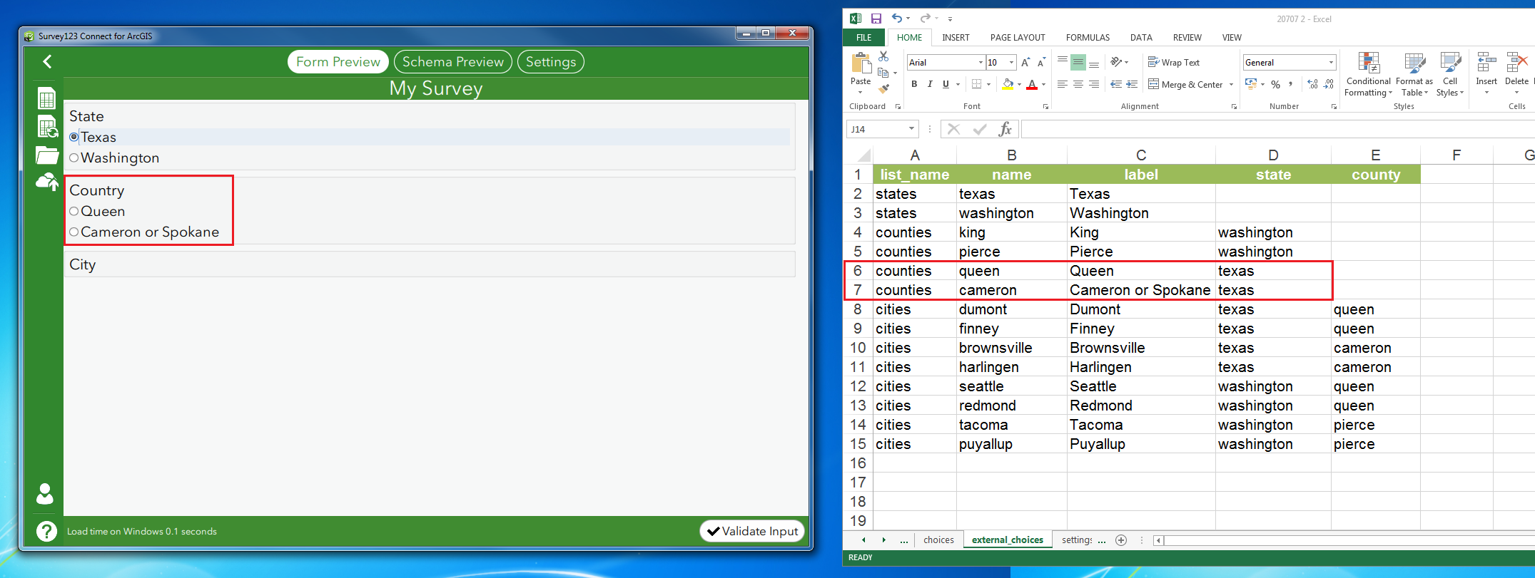 All choices are now displayed in the survey after comma is removed from the label field.