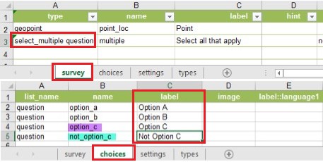 The Survey XLSForm.