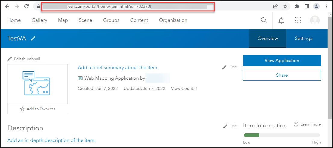 The image of the item details page of the newly created web app.
