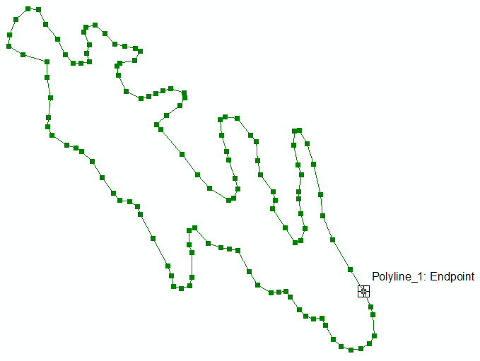 The highlighted polyline features