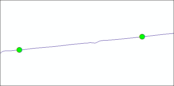 The point features are snapped to the line feature