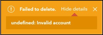 Error message.