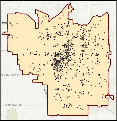 Crime occurences in Lincoln, Nebraska.