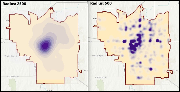 Search radius.