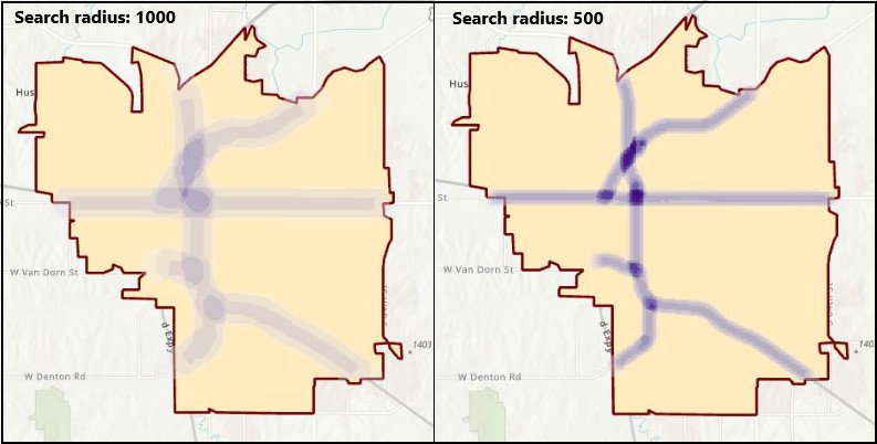Search radius.