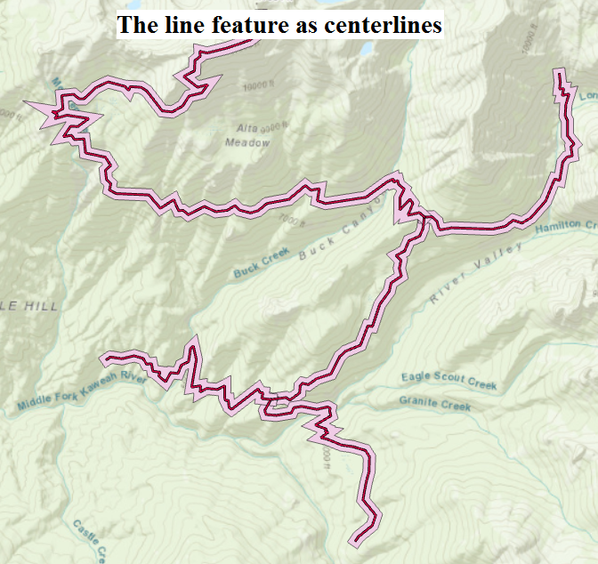 The line feature as centerlines.