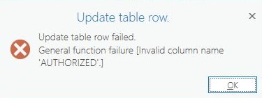 Error message