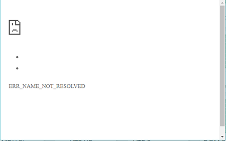 error ERR_NAME_NOT_RESOLVED
