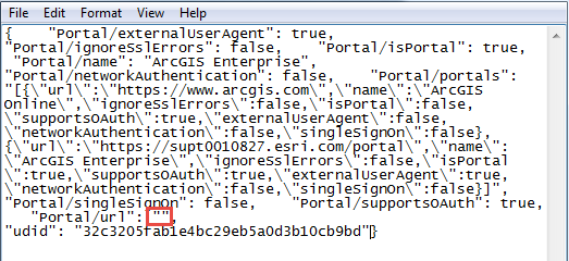JSON-Datei nach dem Entfernen der Portal-URL