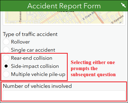 Answer choices that prompt the next question