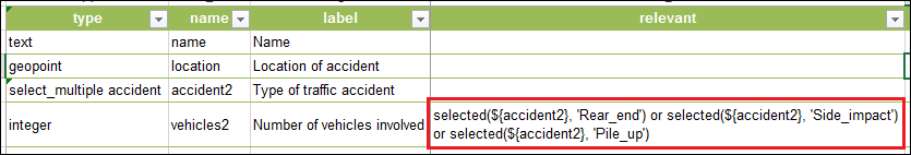 Specify the relevant column.