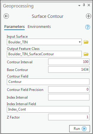The Surface Contour pane