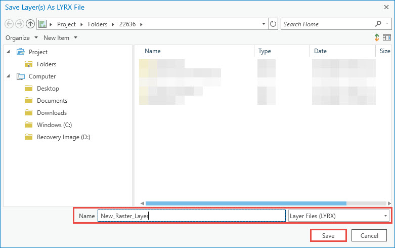 Saving the file in the desired file folder