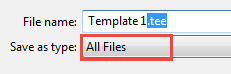 Image of saving the the graph template as a .tee file