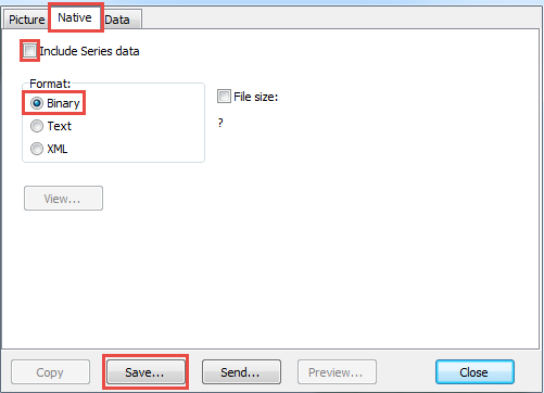 Click the Native tab, and check the Binary option