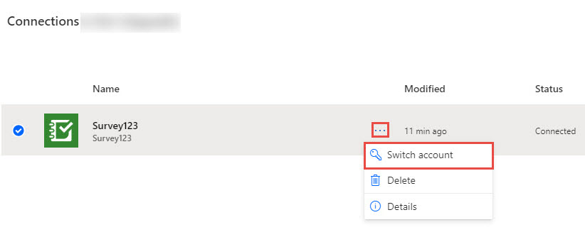 Image showing the Switch account option