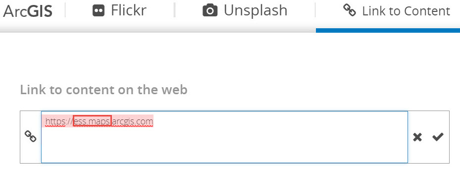 Image of a URL with the short URL of the owner's organization