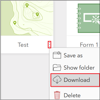 The download of the survey in Survey123 Connect
