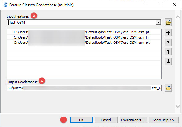 Export dialog box