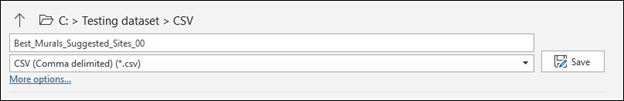 Image of selecting CSV file type in Microsoft Excel
