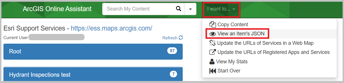 Image of theI want to... drop-down list