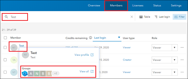 Image of the Members tab