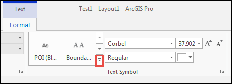 图像显示“文本”上下文选项卡打开
