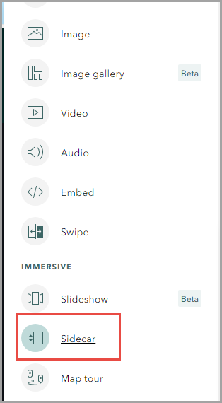 The new content block to include in the story map.