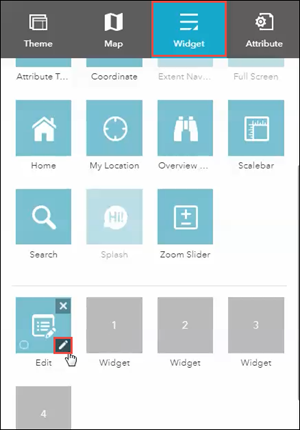 Clicar em Configurar este widget da guia Editar no painel Widget
