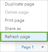 Selecionar a opção Atualizar página no menu suspenso