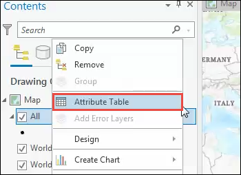 Acesse a visualização da tabela dos dados clicando com o botão direito do mouse na camada e selecionando Tabela de Atributos no painel Conteúdo.