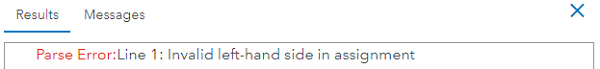 Parse Error:Line <行番号>: Invalid left-hand side in assignment