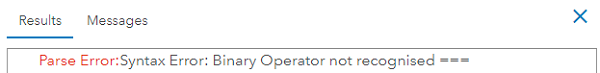 Parse Error:Syntax Error: Binary Operator not recognised <演算子>