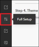 El panel lateral de la aplicación Minimalista para cambiar al modo Configuración completa para acceder a todos los ajustes admitidos por la aplicación.