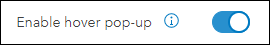 The side panel to enable hover pop-ups to display feature information.
