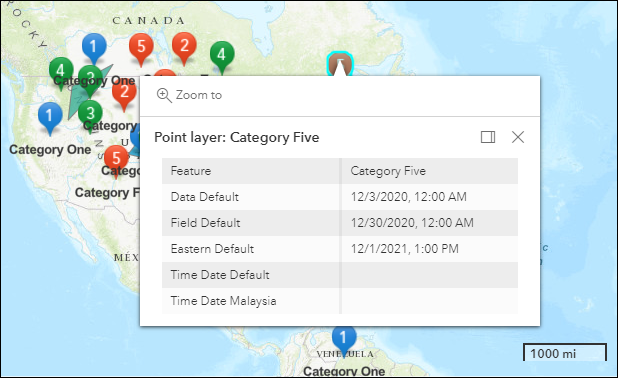 When hovering over the feature on the map, the feature information is displayed in the pop-up window.