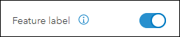 The Feature label displaying the feature information on the map when hovering over an attachment on the info panel.