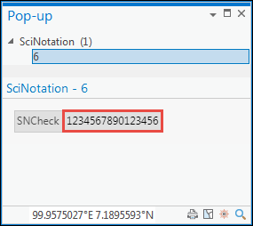 Após a modificação, a notação científica agora é alterada e exibida como um número no pop-up.