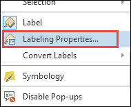 El panel Clase de etiqueta abierto en el panel Contenido para modificar las propiedades de etiquetado.
