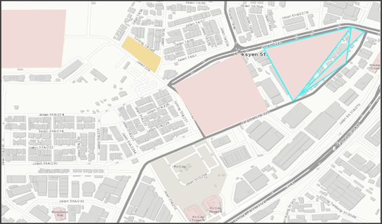 Mapa de ArcGIS Pro que muestra que los vértices se pueden editar en la capa de entidades