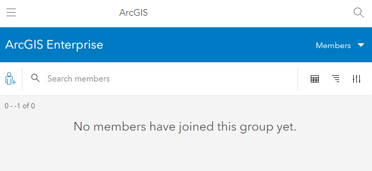 Portal for ArcGIS 的“成员”选项卡不显示任何现有用户，并且“搜索”功能不返回任何结果。