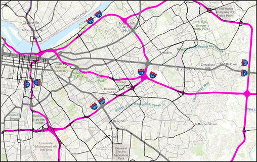 The map in ArcGIS Pro with the symbol labels displayed