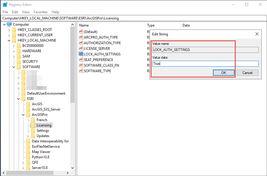 LOCK_AUTH_SETTINGS“编辑字符串”对话框