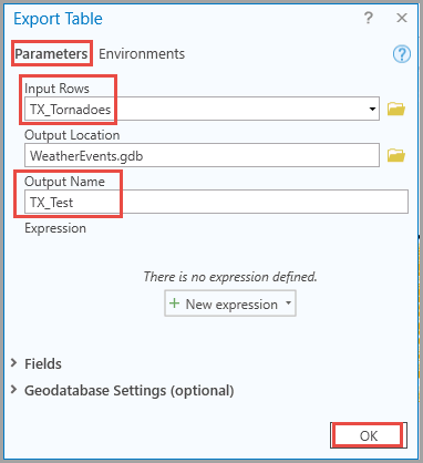 Create a new related table by using the Export Table function.