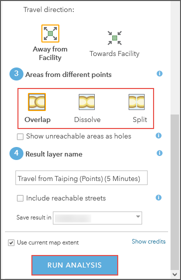 Run analysis after selecting Overlap